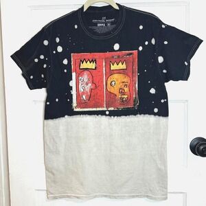 Jean-Michel Basquiat Ripple Junction Black Bleach Dip Dye Graphic T-Shirt Mens M